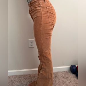 beige flared jeans